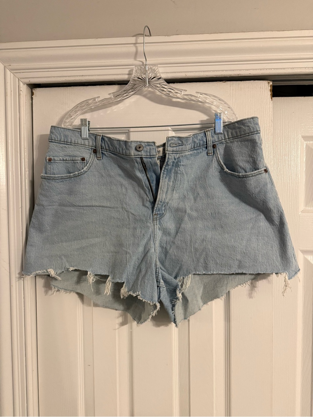 Abercrombie & Fitch Light Blue Distressed Denim Cutoff Shorts